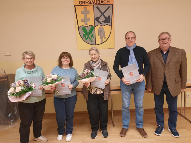  Das Foto zeigt (v.l.n.r.) Christel Neufang, Caroline Scherer, Maria Kohr, Karsten Thewes sowie Ortsvorsteher Fred Metschberger (Foto: Daniela Ferring)